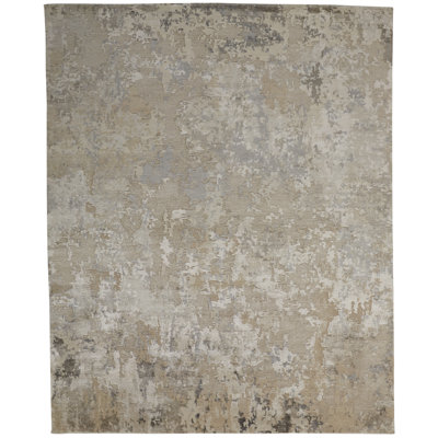 Taycen Modern Distressed Taupe Area Rug
