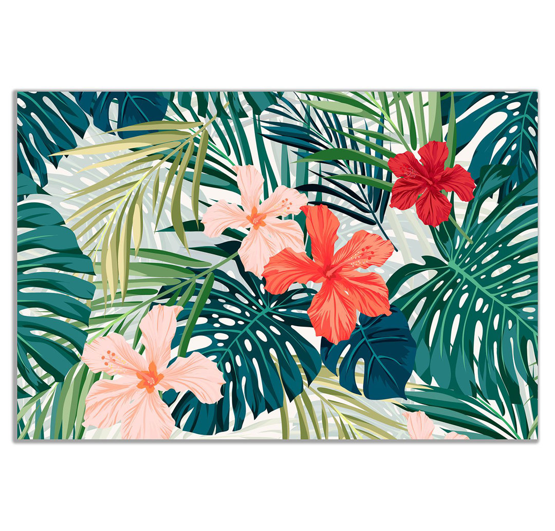 Botanical Jungle Palm Leaf Canvas Wall Art Picture Print