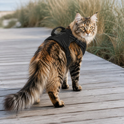 Lightweight Tactical Vest Cat Harness with Top Handle and Leash Attachment