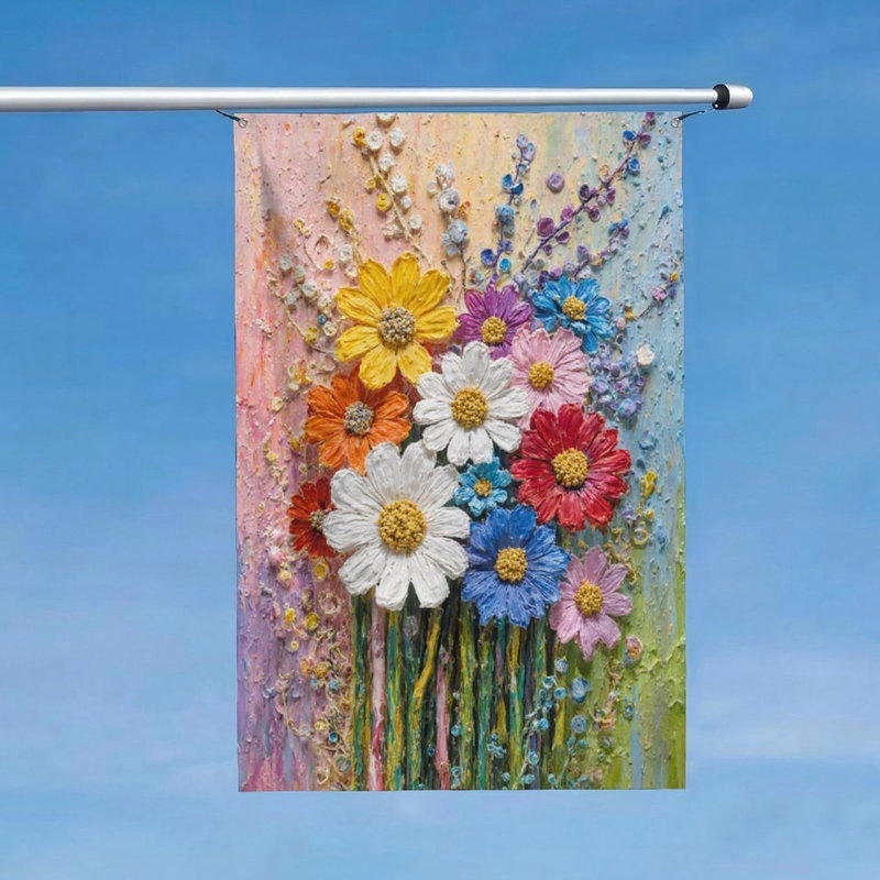 Drapeau texturé Daisy Bouquet, L 35 x l 24, pour la décoration intérieure