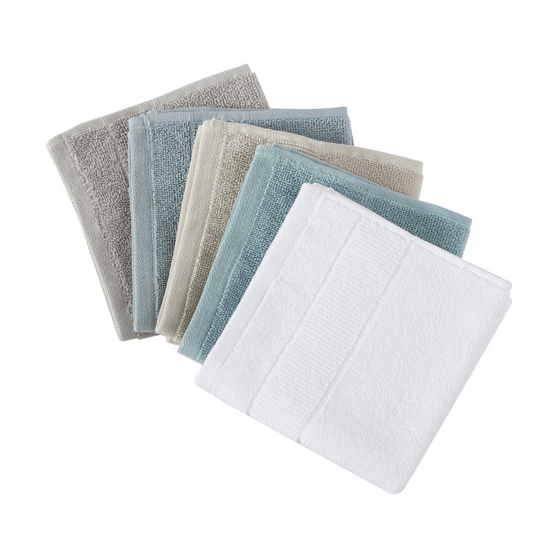 Island Retreat 6 Piece 100% Cotton Towel Set, Gray