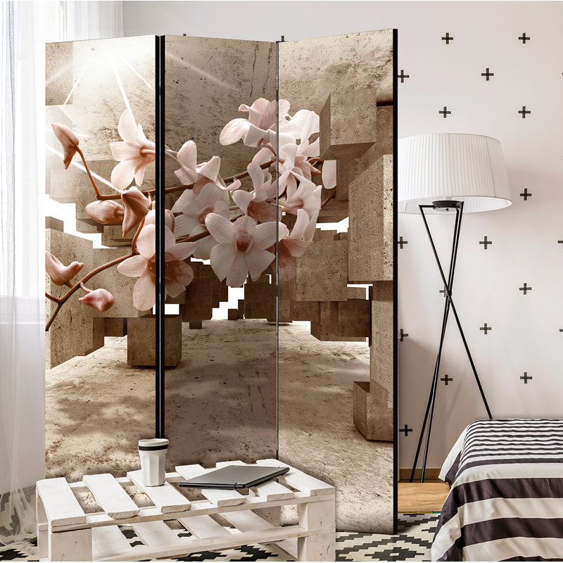 Solid Wood Folding Room Divider, 3