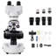 Microscope composé de jumelles, grossissement 40-2000X, microscope composé professionnel pour adulte avec adaptateur de téléphone, lumière DEL, corps en alliage d'aluminium, pour laboratoire, école, maison, éducation