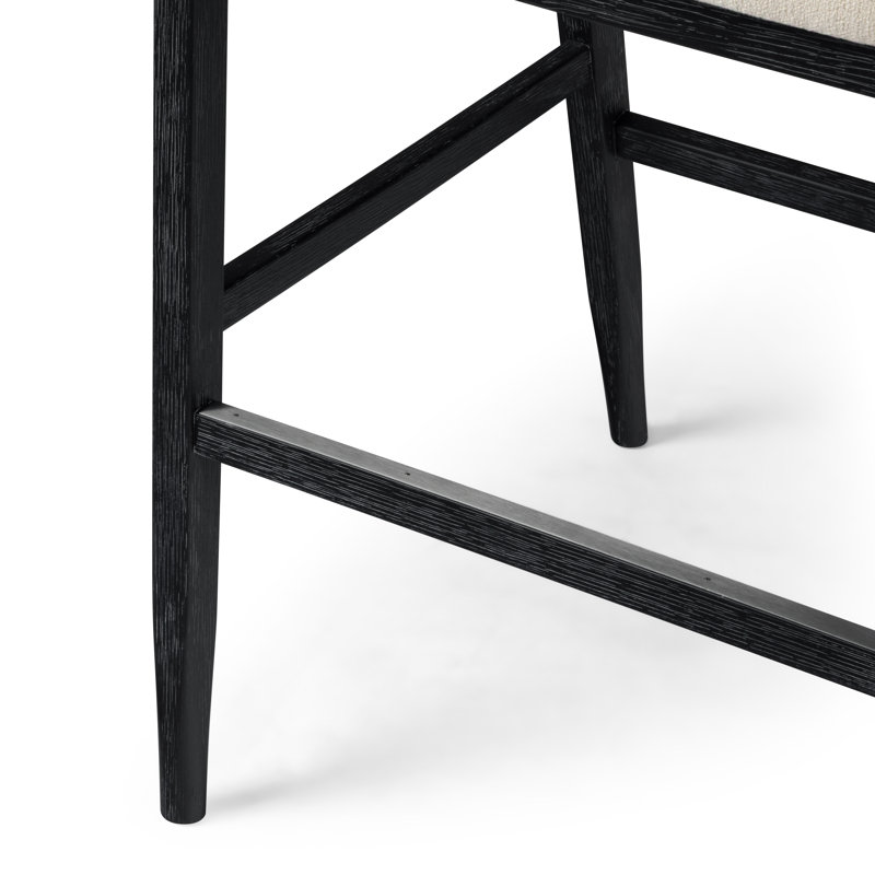 Revêtement en tissu Maven Lane Chloe, Noir, Tabouret de bar (siège d'une hauteur de 30,2 po)
