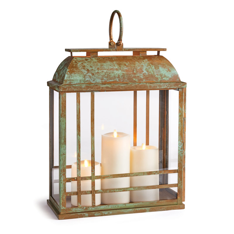 Lanterne de table en verre Hyuk, H 19,5 po x l 15 po x P 6,5 po