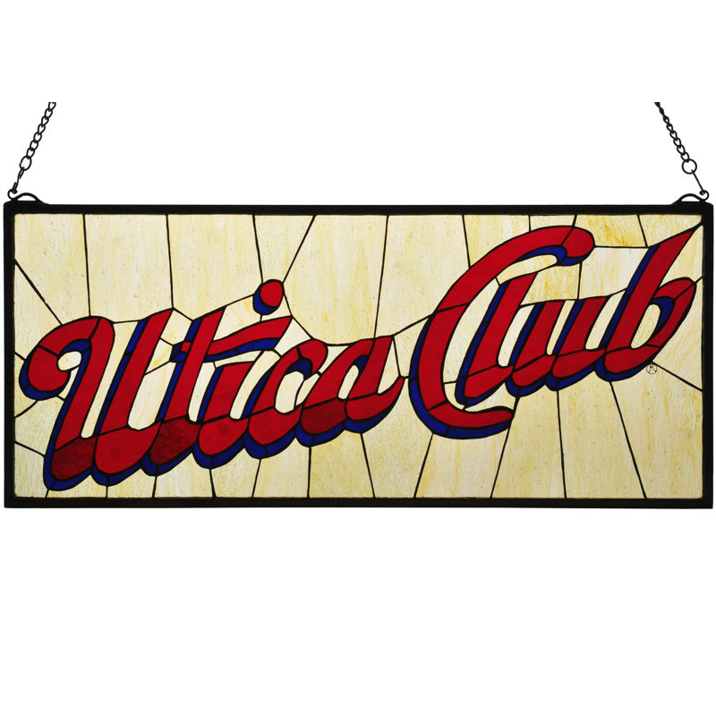 31"W X 13"H Utica Club Stained Glass Window