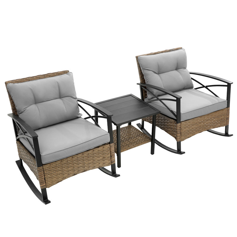 Chaise berçante pour l'extérieur, Gris clair