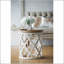 Charming 23-Inch Distressed White Round Side Table, Perfect For Space-Saving And Enhancing Home Decor.