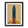XV1022-3810X Retro Spaceship Rocket No.2 - Single Picture Frame Print
