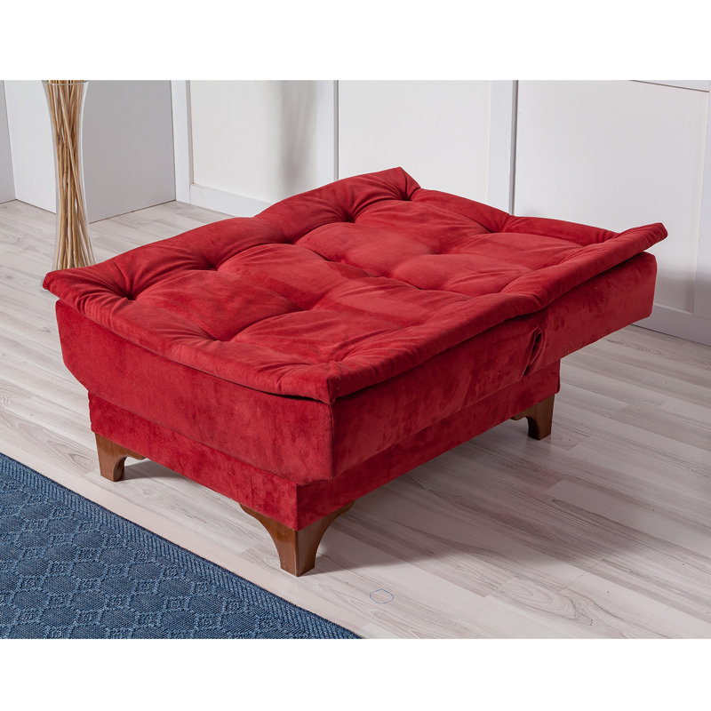 Fauteuil convertible capitonné l 29,53 po Crosland, Rouge Claret tricoté