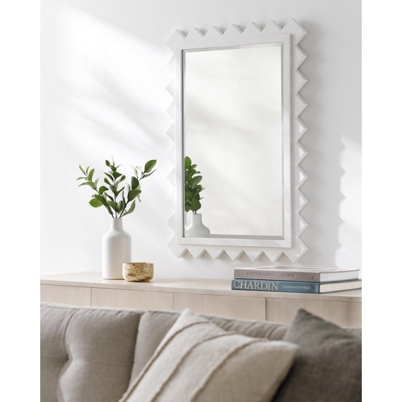 Miroir mural Besarion, 57 po x 45 po, Blanc