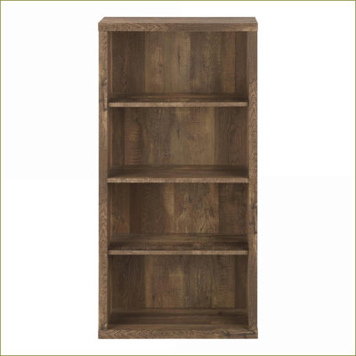 Bibliothèque à 5 niveaux H 47,5 "ajustable brun noyer contemporain pour bureau / chambre à coucher | Panneau de particules | Noyer brun