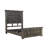 Brown Carved Geometric Distressed Solid Wood Queen Bed Frame