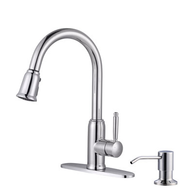 WOWOW Pull Down Kitchen Faucet with Soap Dispenser