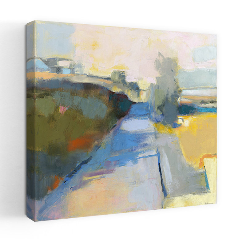Marginal Way, art contemporain de paysage abstrait, H 18 po x l 18 po