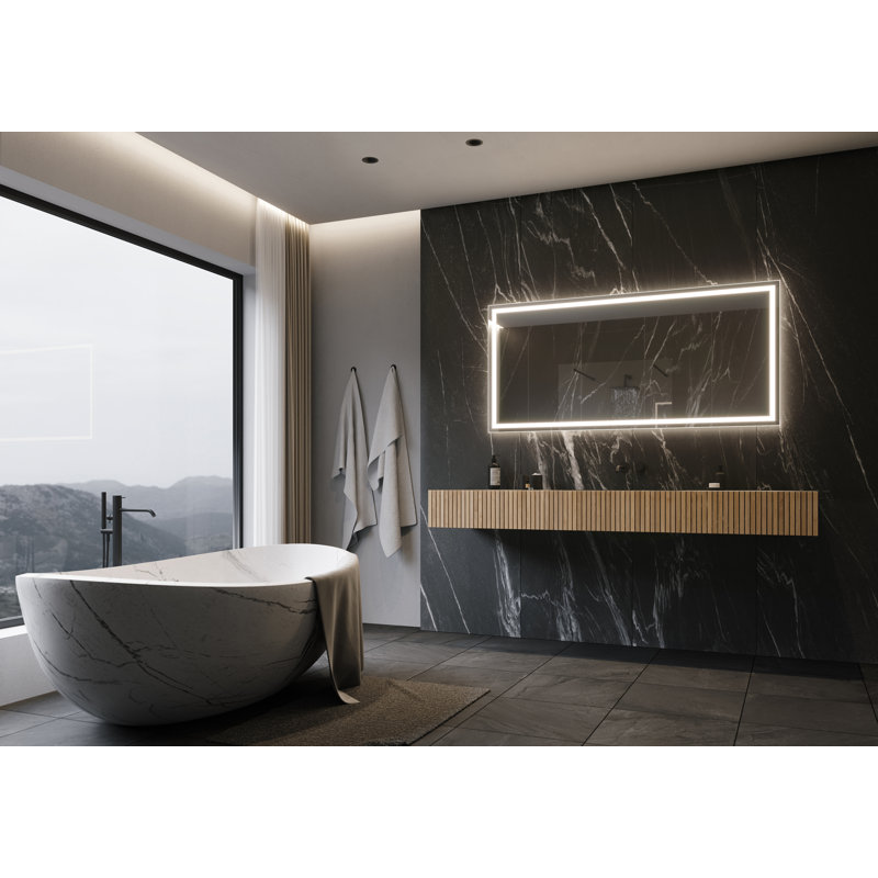 Miroir de salle de bain Harmony, H 28 po x l 60 po, 3000 K