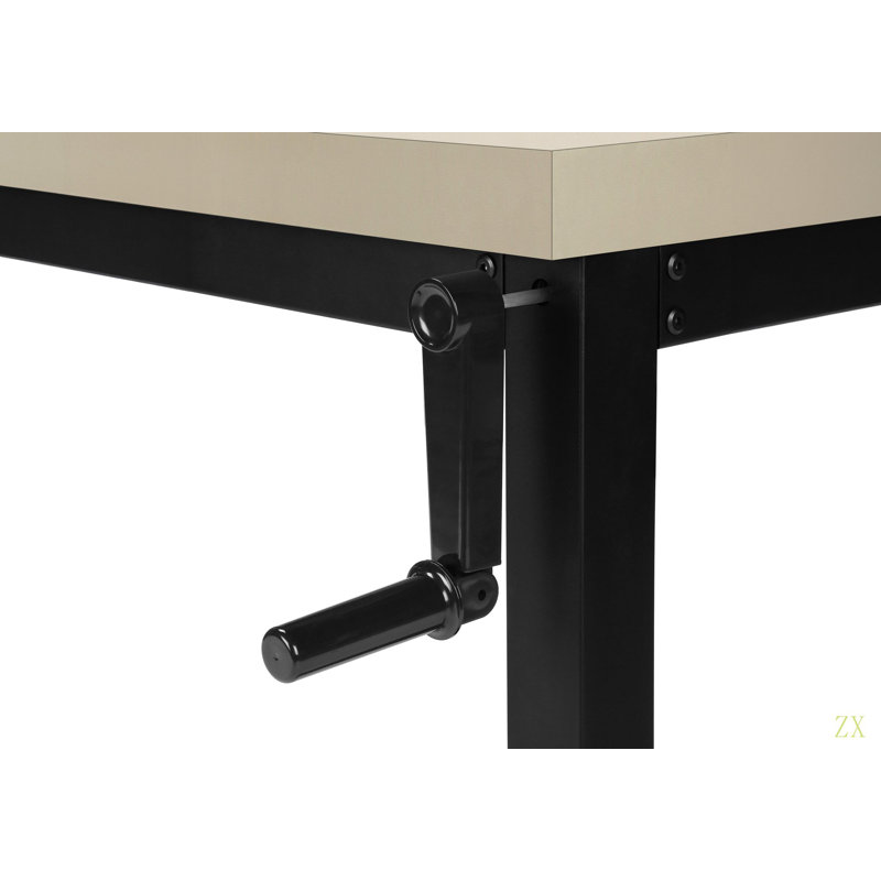 Computer Desk, Home Office, Standing, Adjustable, 48"L, Work, Laptop,  Laminate,  Metal, Contemporary, Modern, Black, Beige