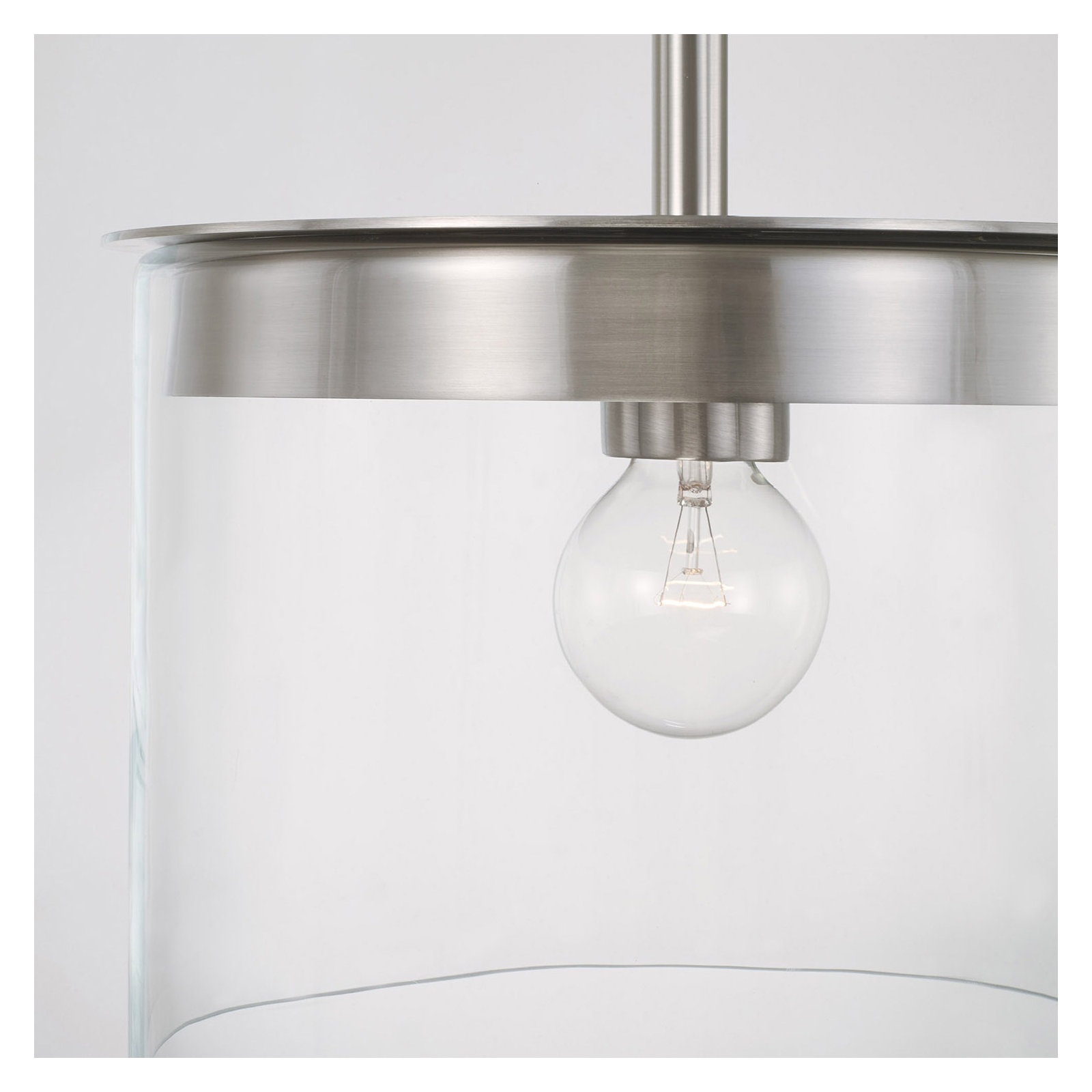 Elstone Single Light Glass Dimmable Pendant, Brushed Nickel