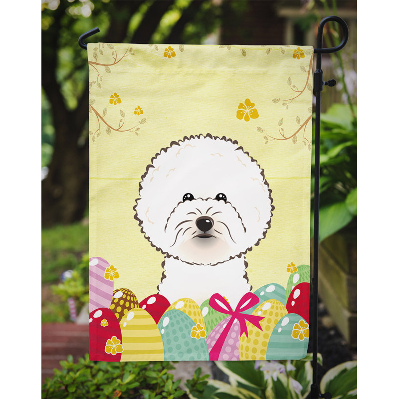 Eron Double Sided 15'' H x 11'' W Polyester Animal Garden Flag, Bichon Frise
