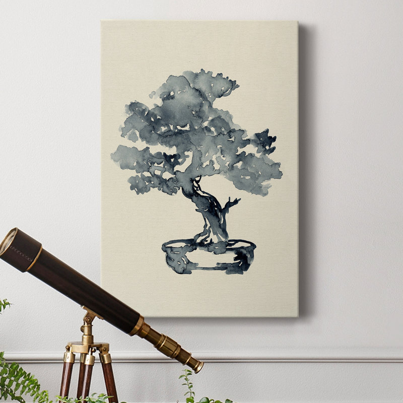 Indigo Bonsai III - impression sur toile tendue, H 60 po x l 40 po x P 1 po