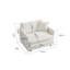 Fauteuil de chambre à coucher avec chenille blanche - tissu respirant, chaise de lecture rembourrée et confortable en bois massif