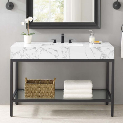 Meuble-lavabo en acier inoxydable Kingsley
