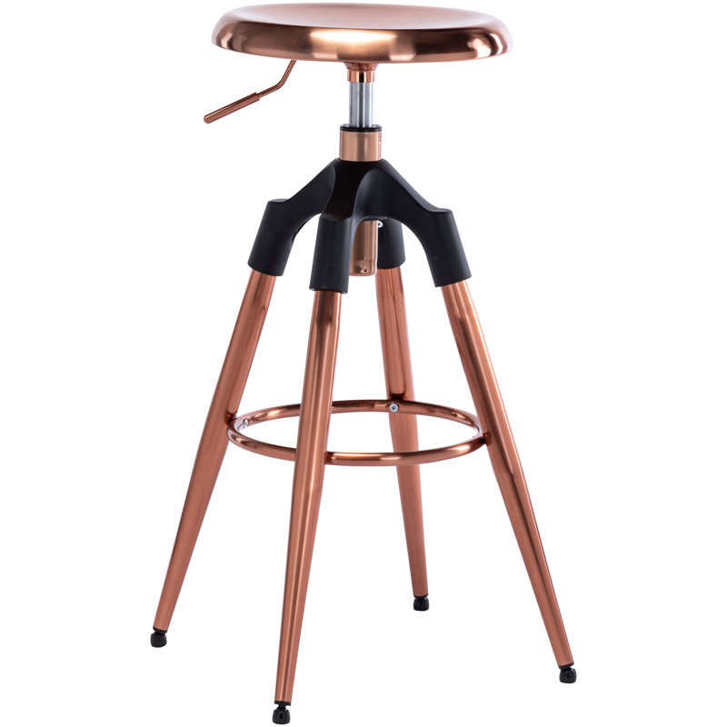 Tabouret pivotant à hauteur réglable Miliani, Or rose