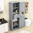 Luxurious Wood Bathroom Storage Cabinet with Adjustable Shelves-706862619-730963301