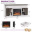 Meuble télé Farmhouse pour téléviseur de 58 po ou moins avec foyer électrique de 23 po inclus, console média en bois avec armoires et tiroirs de rangement-131408289