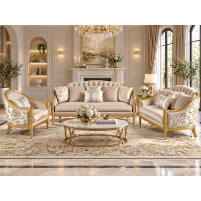 3 - Piece Velvet Living Room Set