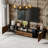 Rustic Modern TV Stand With Storage Cabinets And Open Shelves, Compatible With Tvs Up To 85 Inches