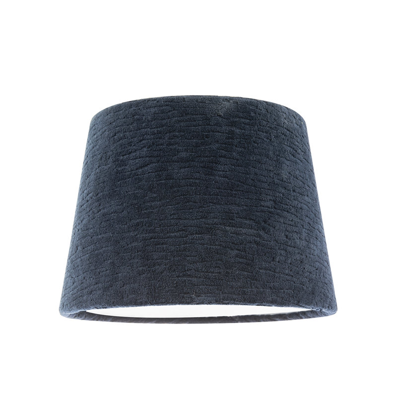 Thick Lined Textured Velvet Lamp Shade With Satin Inner By Happy Homewares, Blue