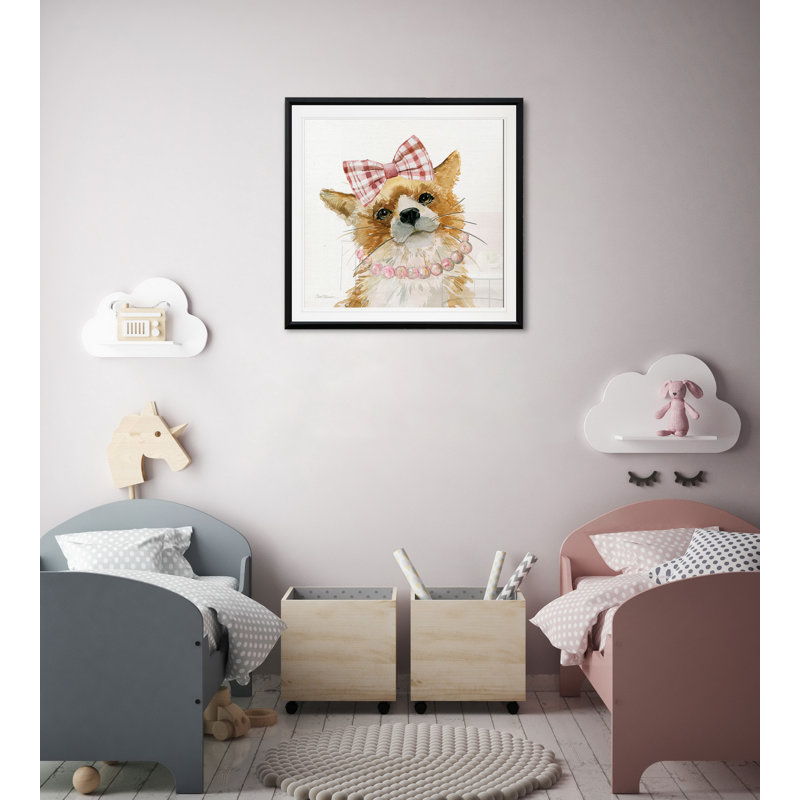 Kerrick Glamour Girls Fox - reproduction d'art sur toile, H 30,5 po x l 30,5 po x P 1,5 po, Cadre plastique noir