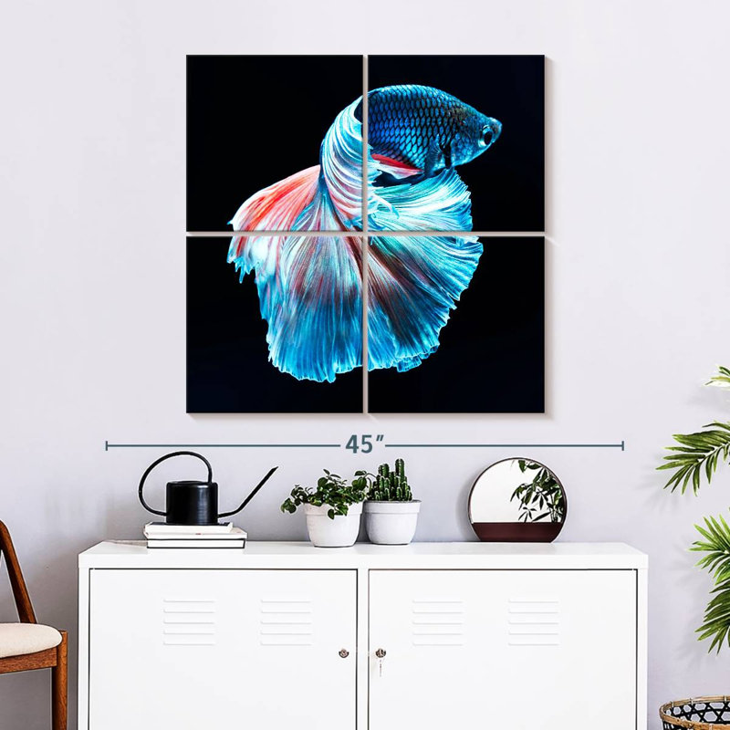 Brampt Glowing Blue Betta Fish, 32" H x 32" W