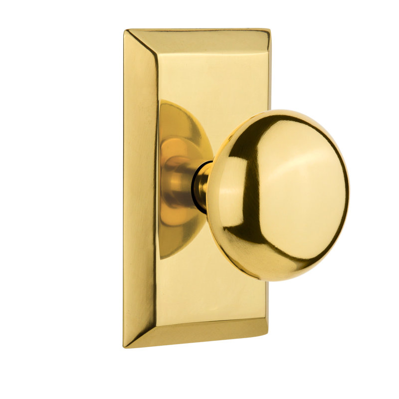 Studio Plate with New York Door Knob, Polished Brass