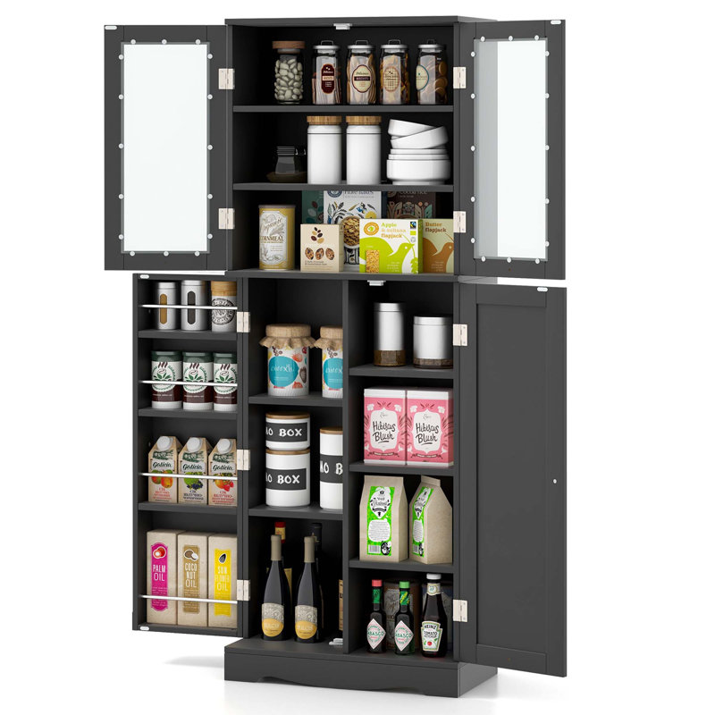 Ventress 63.5'' Kitchen Pantry, Black