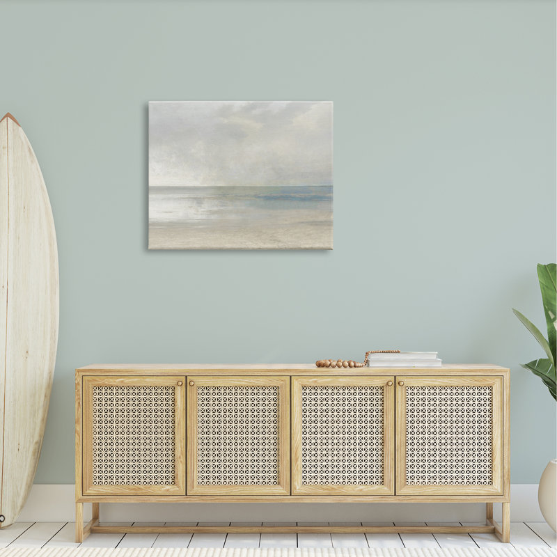 «Sandy Tide Ocean Horizon» par Christy Mckee - impression, H 30 po x l 40 po x P 1,5 po, Toile tendue