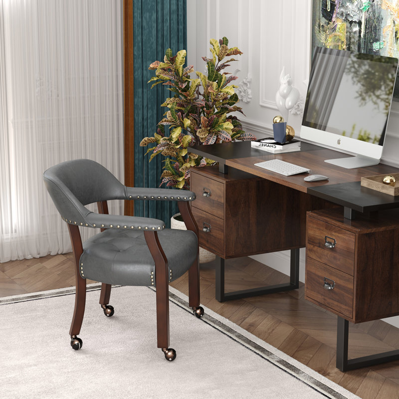 Bentley 35.5cm H Upholstered Armchair, Brown, 1