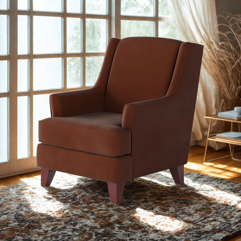 Fauteuil à oreilles l 32 po Venton, Polyester Bella Rouge