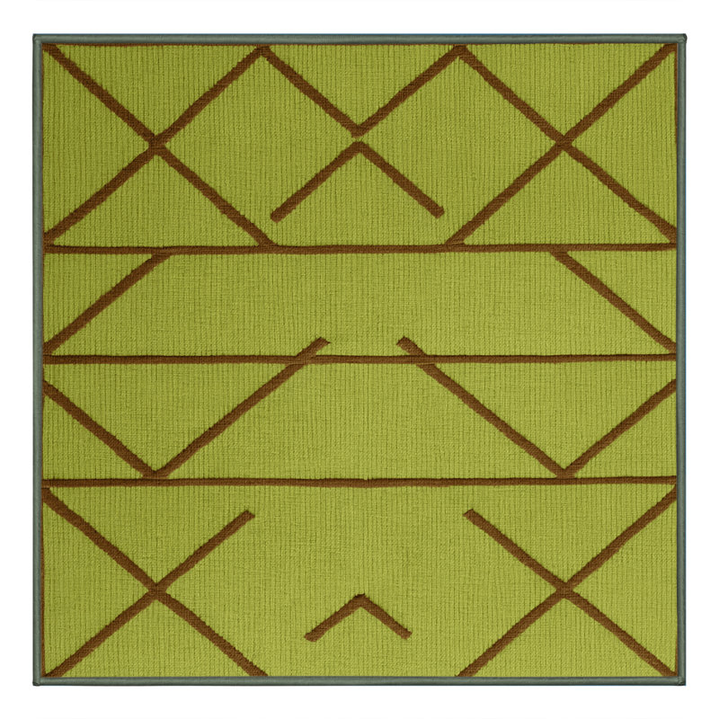 Machine Washable Trellis Green Area Rug, Square 8'