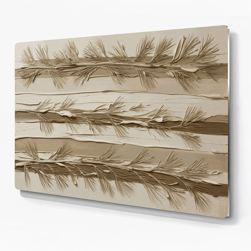 Art mural horizontal rayé en pin beige crème, H 11 po x l 14 po