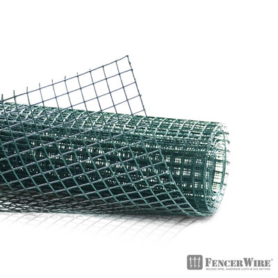 Toile pour clôture en fil de fer vert de calibre 19 avec filet de clôture Fencer Wire 1/2 po x 1/2 po