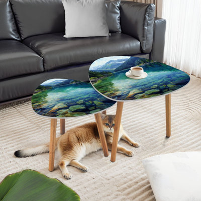 Ensemble de 2 tables basses gigognes Triangle