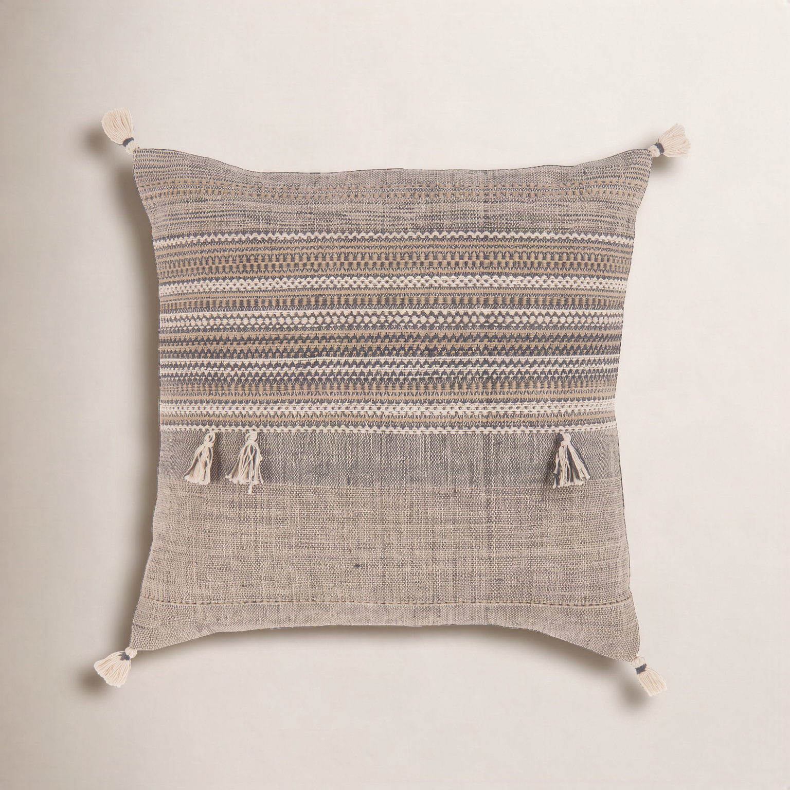 Hanadee Striped Cotton Throw Pillow, No Fill