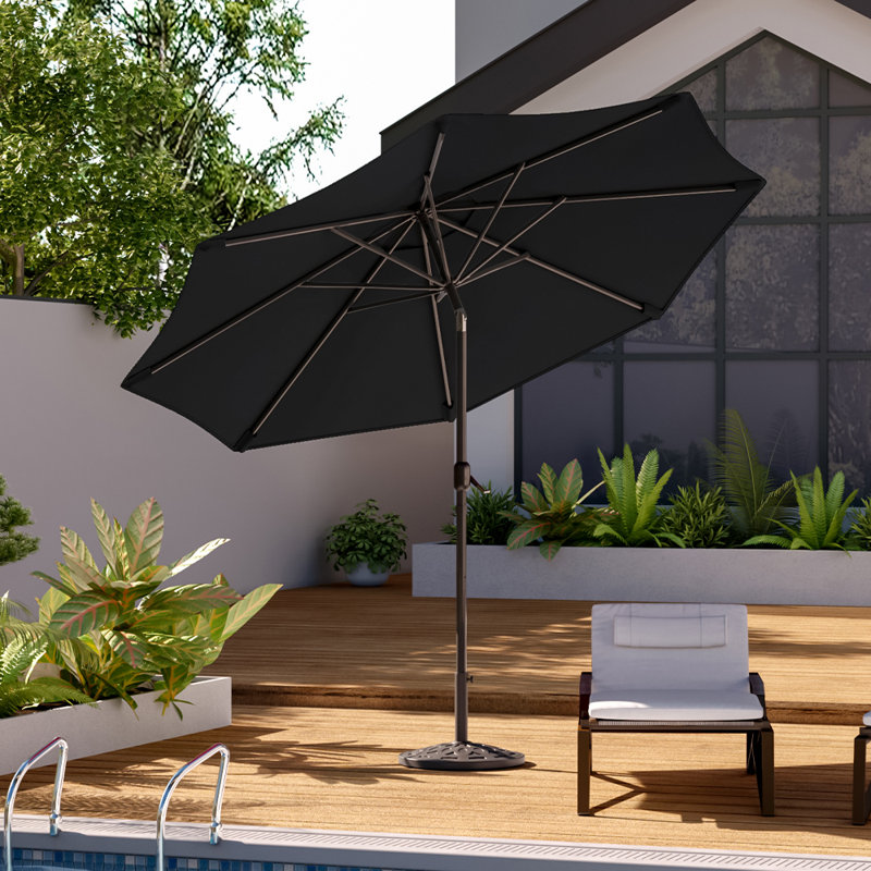 Aaroon 300cm Tilt Market Parasol, Black
