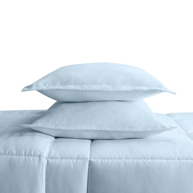 Twin Light Blue Microfiber Bed in a Bag Set