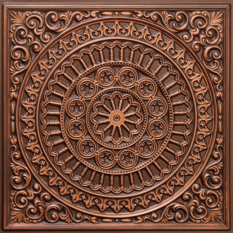 Carreau de plafond en PVC 2 pi x 2 pi Falkirk Perth, Cuivre antique