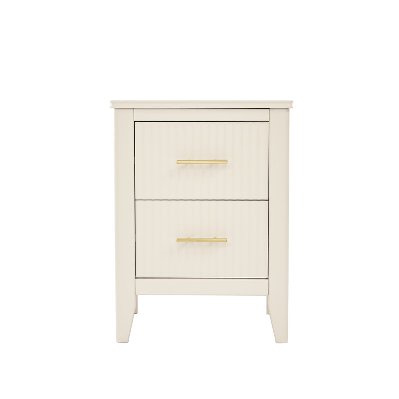 Amilliana 45cm W Bedside Table, White