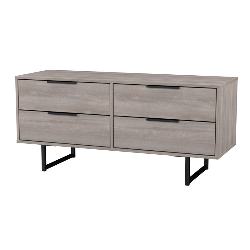 Bisceglia 115 cm W Chest of 4 Drawers, Grey