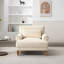 Fauteuil ergonomique avec pieds romains rétro, velours beige élégant et luxueux pour un soutien lombaire de grande taille,-721109538